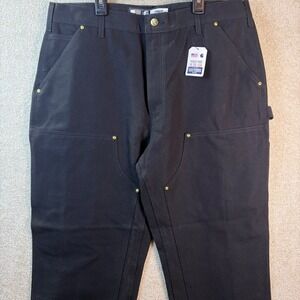 Carhartt Double Knee Pants Men 38x30 Black B01 BLK Loose Utility Work USA Union